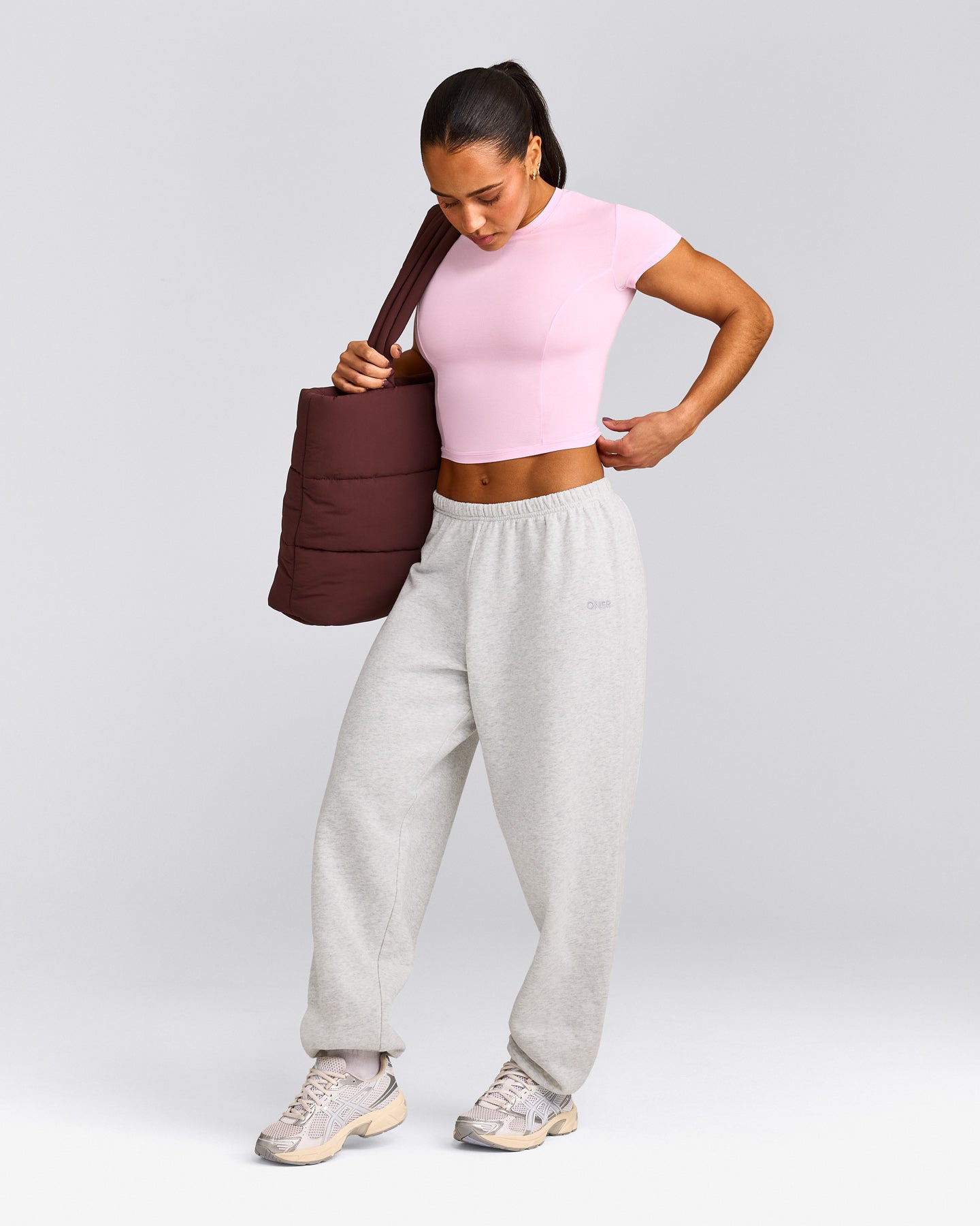 Mellow™ Motion Crew Neck Mid Top | Chalk Pink