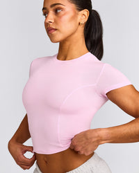Mellow™ Motion Crew Neck Mid Top | Chalk Pink