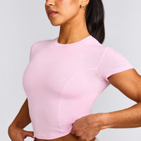 Mellow™ Motion Crew Neck Mid Top | Chalk Pink