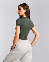 Mellow™ Motion Crew Neck Mid Top | Dark Khaki