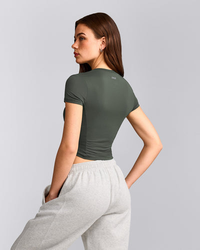 Mellow™ Motion Crew Neck Mid Top | Dark Khaki