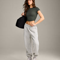 Mellow™ Motion Crew Neck Mid Top | Dark Khaki