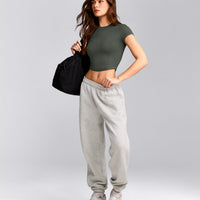 Mellow™ Motion Crew Neck Mid Top | Dark Khaki