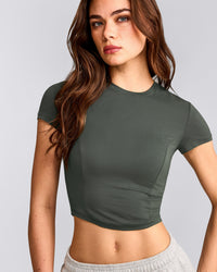 Mellow™ Motion Crew Neck Mid Top | Dark Khaki