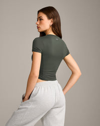 Mellow™ Motion Crew Neck Mid Top | Dark Khaki