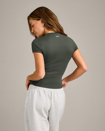 Mellow™ Motion Crew Neck Top | Dark Khaki