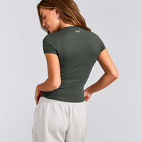 Mellow™ Motion Crew Neck Top | Dark Khaki