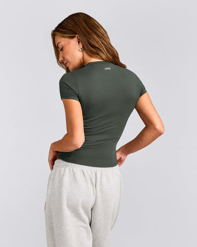 Mellow™ Motion Crew Neck Top | Dark Khaki