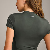 Mellow™ Motion Crew Neck Top | Dark Khaki