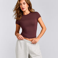 Mellow™ Motion Crew Neck Top | Light Velvet Mocha