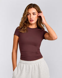 Mellow™ Motion Crew Neck Top | Light Velvet Mocha