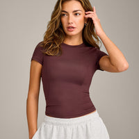 Mellow™ Motion Crew Neck Top | Light Velvet Mocha