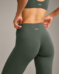 SoftMotion™ Flared Bottoms with Grey Logo | Dark Khaki