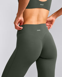 SoftMotion™ Flared Bottoms with Grey Logo | Dark Khaki