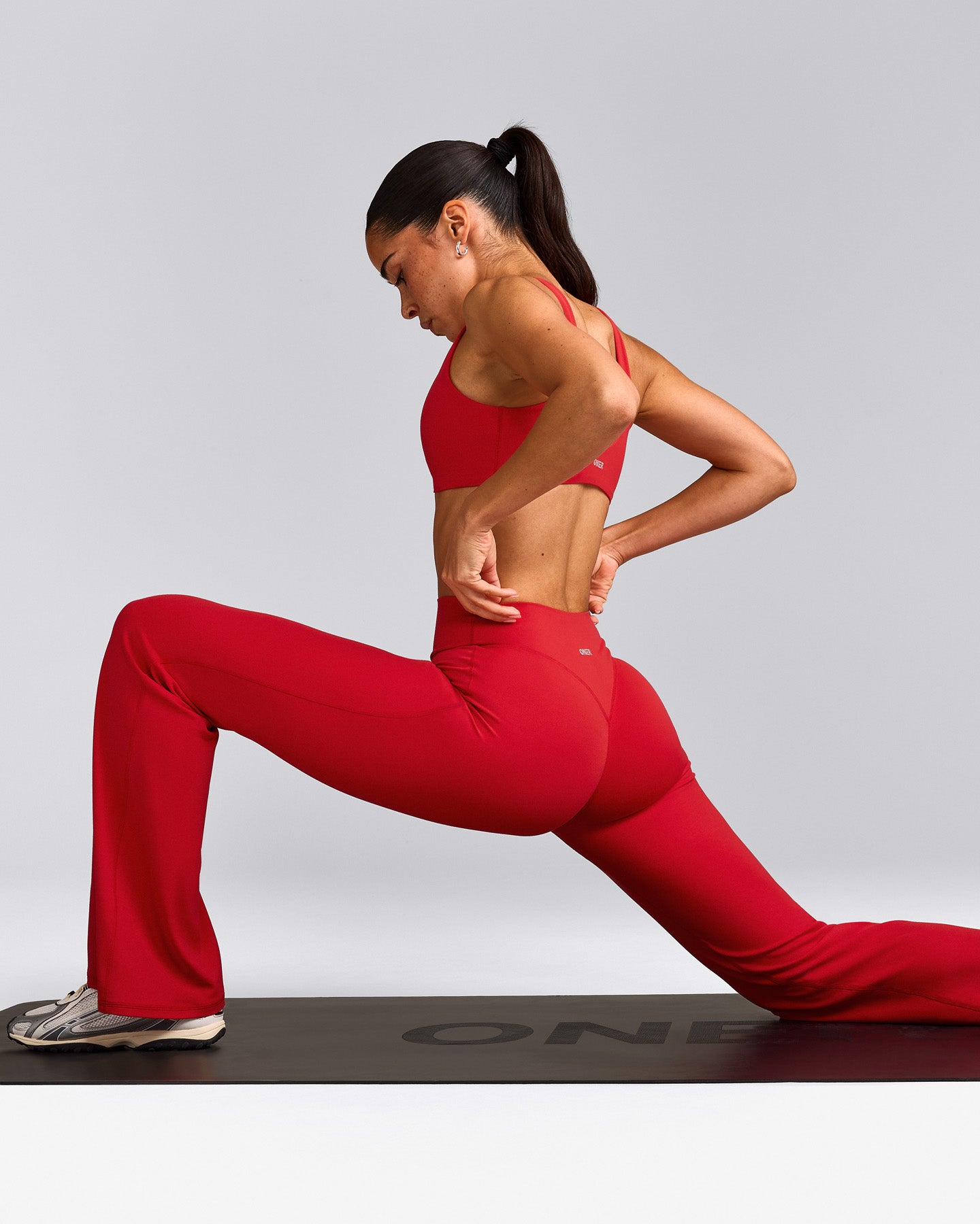 SoftMotion™ Flared Bottoms with Grey Logo | Fiery Red