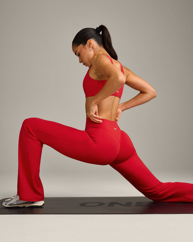 SoftMotion™ Flared Bottoms with Grey Logo | Fiery Red