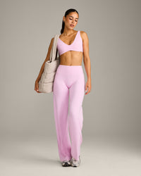 SoftMotion™ Straight Leg Bottoms with Grey Logo | Chalk Pink