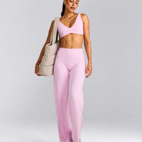 SoftMotion™ Straight Leg Bottoms with Grey Logo | Chalk Pink