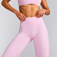 SoftMotion™ Straight Leg Bottoms with Grey Logo | Chalk Pink