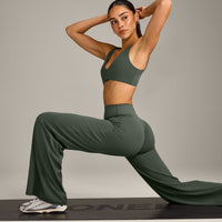 SoftMotion™ Straight Leg Bottoms with Grey Logo | Dark Khaki