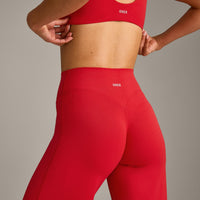 SoftMotion™ Straight Leg Bottoms with Grey Logo | Fiery Red