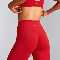 SoftMotion™ Straight Leg Bottoms with Grey Logo | Fiery Red