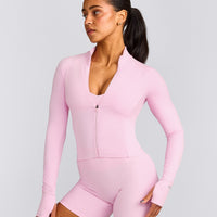 SoftMotion™ Mid Jacket with Grey Logo | Chalk Pink