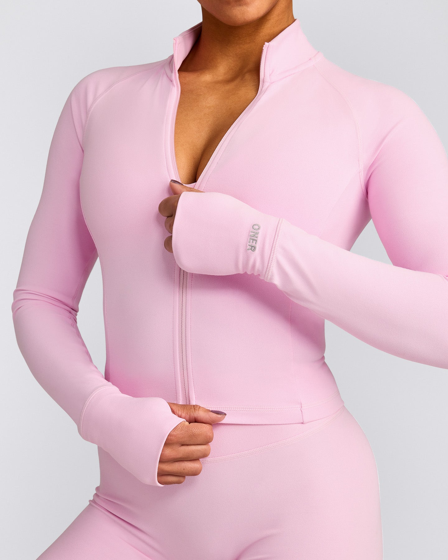 SoftMotion™ Mid Jacket with Grey Logo | Chalk Pink