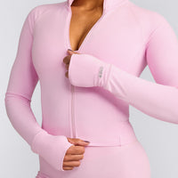 SoftMotion™ Mid Jacket with Grey Logo | Chalk Pink