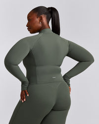 SoftMotion™ Mid Jacket with Grey Logo | Dark Khaki
