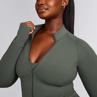 SoftMotion™ Mid Jacket with Grey Logo | Dark Khaki