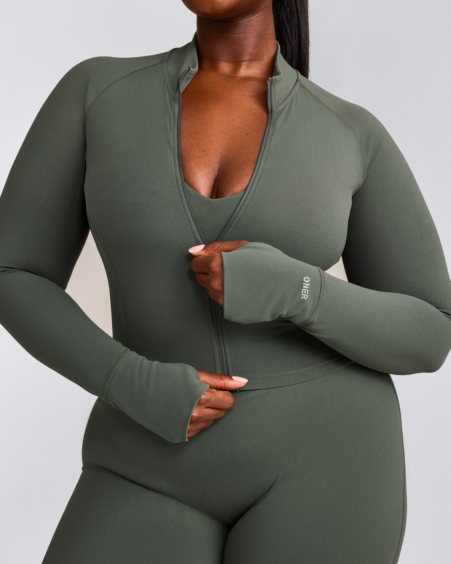 SoftMotion™ Mid Jacket with Grey Logo | Dark Khaki