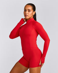 SoftMotion™ Mid Jacket with Grey Logo | Fiery Red