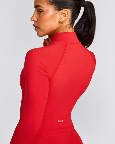 SoftMotion™ Mid Jacket with Grey Logo | Fiery Red