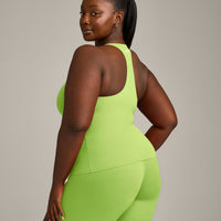 SoftMotion™ Racer Back Vest with Built in Bra Shelf with Grey Logo | Citrus Green