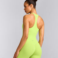 SoftMotion™ Racer Back Vest with Built in Bra Shelf with Grey Logo | Citrus Green