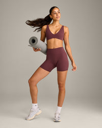 SoftMotion™ Scoop Back Bralette with Grey Logo | Velvet Mocha