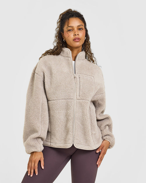 Oner Modal Fleece Jacket with Chest Pocket | Warm Sand