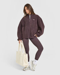 Fleece Jacket with Chest Pocket | Umber Brown