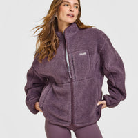 Fleece Jacket with Chest Pocket | Vintage Purple