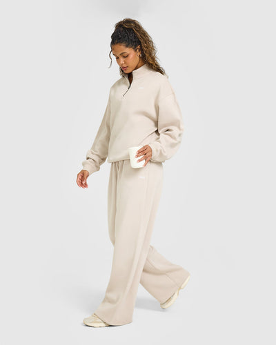 Foundations Oversized 1/4 Zip Sweatshirt | Sand