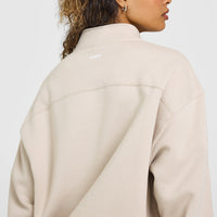 Foundations Oversized 1/4 Zip Sweatshirt | Sand