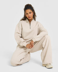 Foundations Oversized 1/4 Zip Sweatshirt | Sand