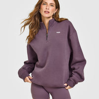Foundations Oversized 1/4 Zip Sweatshirt | Vintage Purple