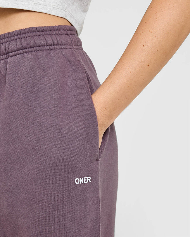 Foundations Oversized Straight Leg Joggers | Vintage Purple