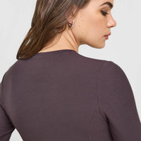 Mellow™ Rib Long Sleeve Cardigan | Umber Brown