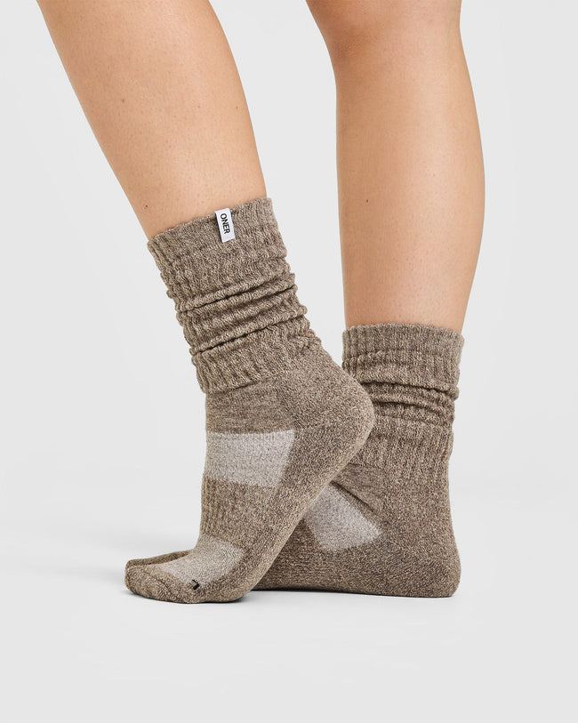 Slouchy Socks 2 Pack | Umber Brown/ Sand