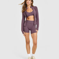 SoftMotion™ Bralette with White Logo | Vintage Purple