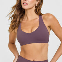 SoftMotion™ Bralette with White Logo | Vintage Purple