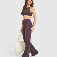 SoftMotion™ Flared Bottoms with White Logo | Dark Umber Brown